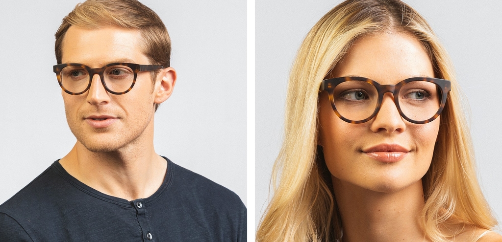 Campbell bold thick rim glasses light medium havana