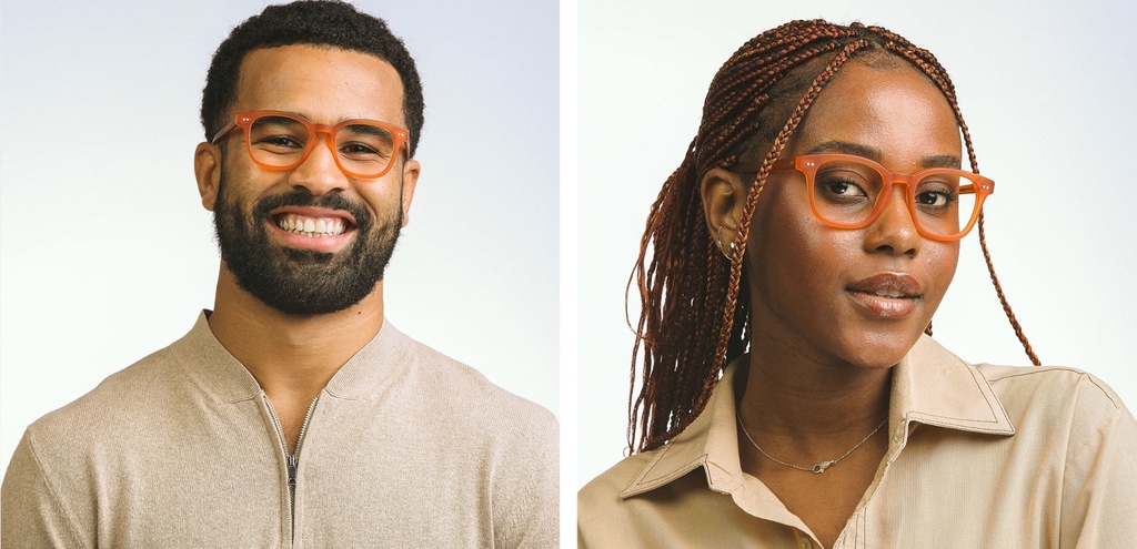 Connolly chunky acetate glasses frosted orange