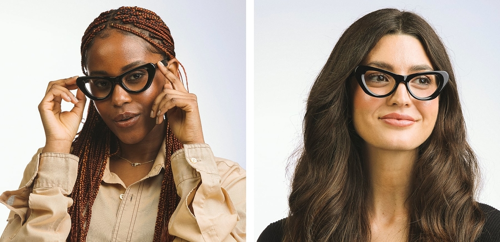 Kelly cat eye acetate glasses black