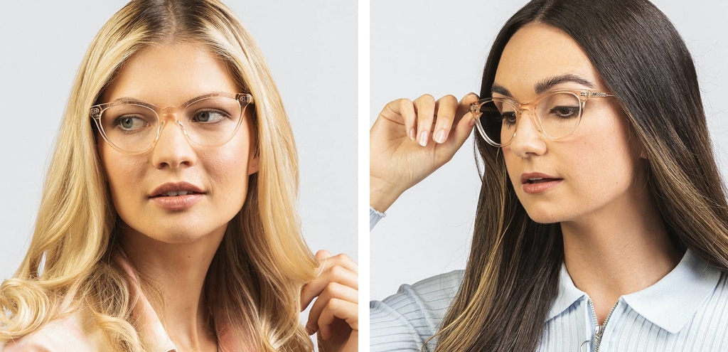 Muir cat eye acetate glasses vanilla crystal