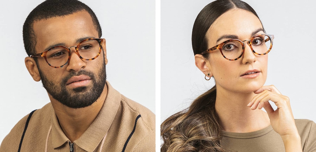 Murray rounded shape metal bridge glasses caramel tortoise 