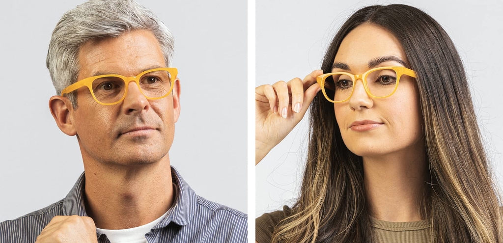 Paterson square acetate glasses honey
