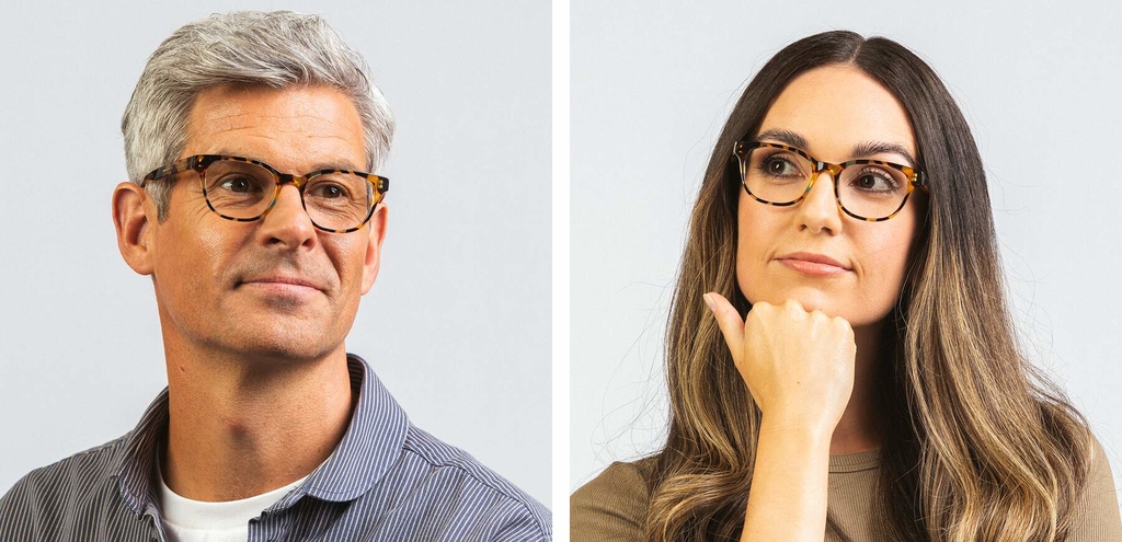 Paterson square acetate glasses walnut tortoise
