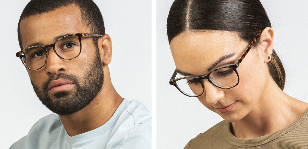 Smith classic square glasses havana light blue layer 