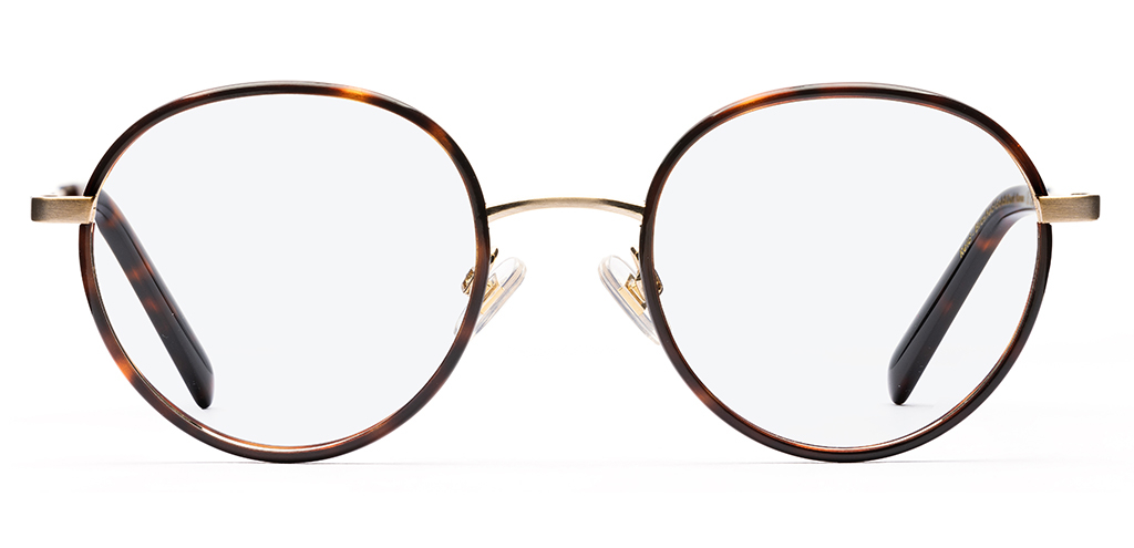 Reid_Brushed Gold and Dark Havana_Glasses_Front-forweb