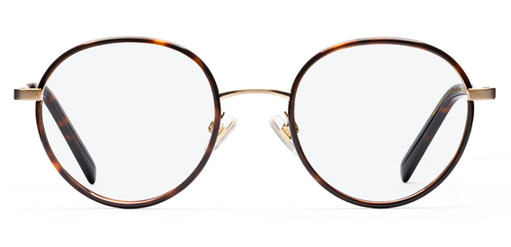 Reid_Brushed Gold and Dark Havana_Glasses_Front-forweb