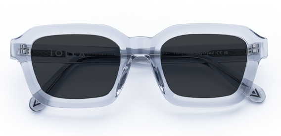 Finlay in Light Grey Crystal – Modern Square Sunglasses | IOLLA
