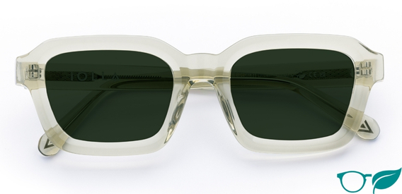Finlay in Moss Green Crystal – Classic Square Sunglasses | IOLLA