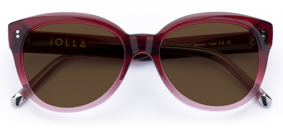 Swinton in Maroon Fade – Bold Statement Cat-Eye | IOLLA
