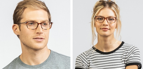 Adam medium havana rectangular glasses lightweight