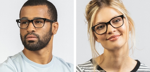 Bruce 50s square glasses black