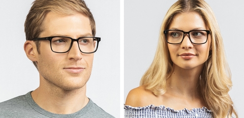 Burns square frame glasses black