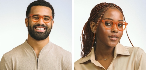 Connolly chunky acetate glasses frosted orange