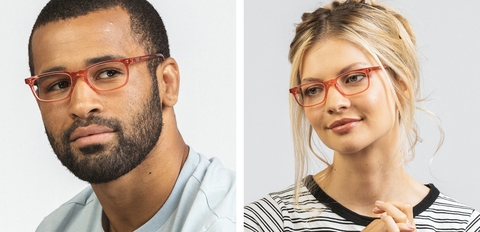 Drummond keyhole nose bridge glasses pink crystal
