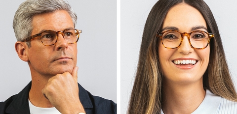 Gregory round rectangular acetate golden mist