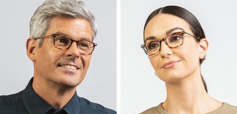Hamilton square mixed metal acetate glasses caramel tortoise