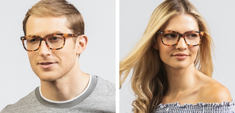 Inglis bold thick acetate square glasses matte caramel tortoise
