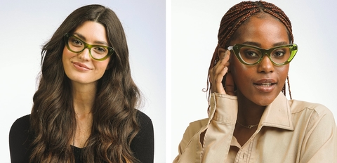 Kelly cat eye acetate glasses green