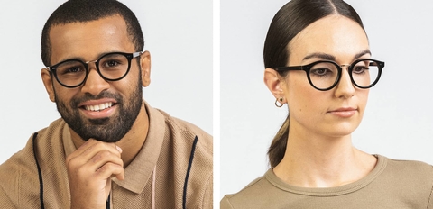Murray rounded shape metal bridge glasses black 