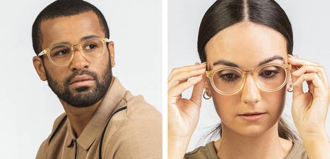 Murray rounded shape metal bridge glasses vanilla