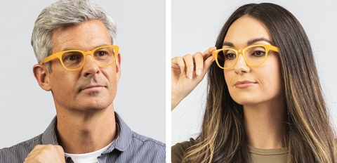 Paterson square acetate glasses honey