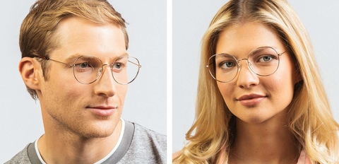 Robertson large round metal glasses chrome gold