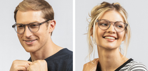 Somerville round acetate light grey crystal