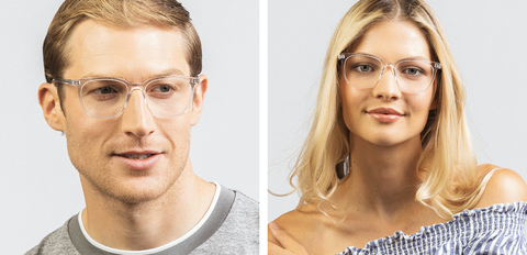 Stewart oversized square acetate clear crystal