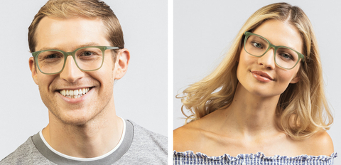 Stewart oversized square acetate khaki green